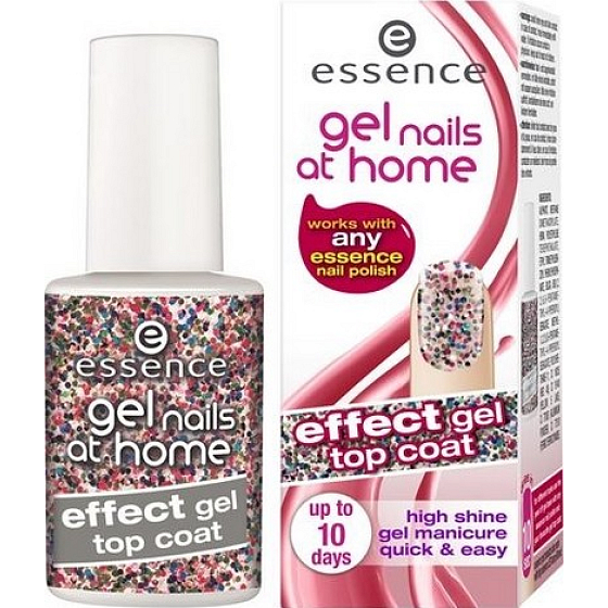 Essence Gel Nails At Home Effekt Gel Top Coat Topcoat Gel Lack 04 Glitterland 7 ml