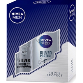 Nivea Men Silver Protect Duschgel 250 ml + Silver Protect Dynamic Power Antitranspirant Spray für Männer 150 ml, Kosmetikset