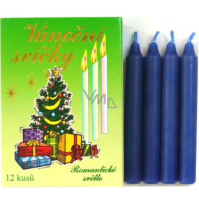 Romantische Licht Weihnachtskerze Box Brennen 90 Minuten Blau 12 Stück