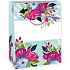 Ditipo Geschenk Kraftbeutel 22 x 10 x 29 cm weißgrüne, rote Blüten