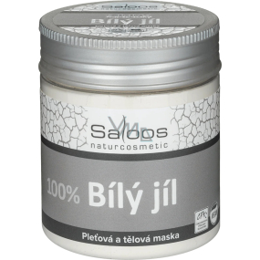 Saloos Bio 100% französische weiße Tonerde Körper- und Gesichtsmaske für Psoriasis, Ekzeme, reduziert die Talgproduktion 100 g