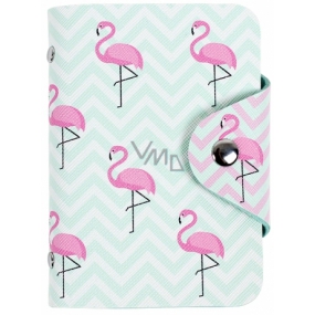 Albi Kartenhalter mit Bolzenverschluss Flamingos 7,5 x 10,7 x 2,5 cm