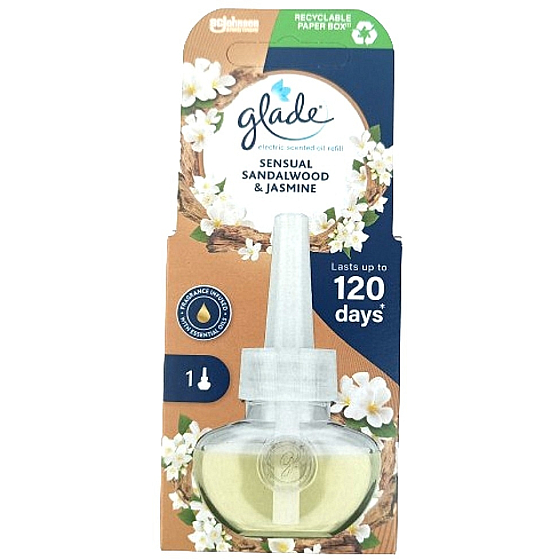 Glade Electric Duftöl Sinnliche Sandelholz- und Jasmin-Flüssigkeitsnachfüllung für elektrischen Lufterfrischer 20 ml