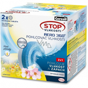 Ceresit Stop Feuchtigkeit Wiesenblumen Feuchtigkeitsabsorber Ersatztabletten 2 x 450 g