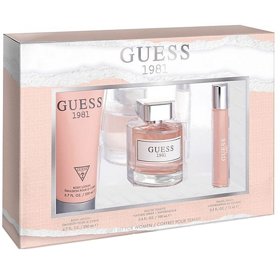 Guess Guess 1981 Eau de Toilette 100 ml + Eau de Toilette 15 ml + Body Lotion 200 ml, Geschenkset für Frauen