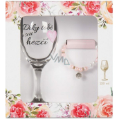 Albi Set Weinglas und Armband rosa 220 ml