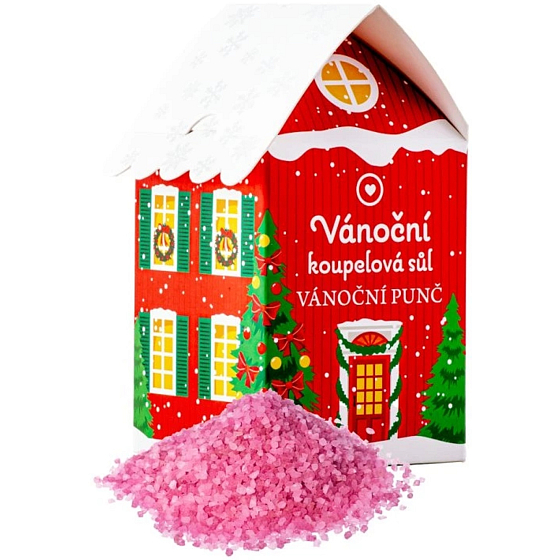 Moje Vánoční punč Vánoční domeček červený koupelová sůl 100 g