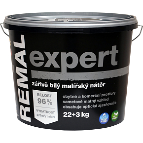 REMAL Expert strahlend weiß Malfarbe für Wände, 22+3 kg