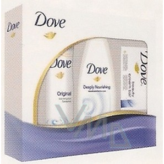 Dove Original Deospray 150 ml + Duschgel 250 ml + Seife 100 g, Kosmetikset