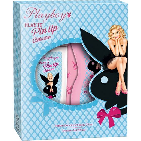 Playboy Play It Pin Up Collection parfümiertes Deodorantglas für Frauen 75 ml + Duschgel 250 ml, Kosmetikset
