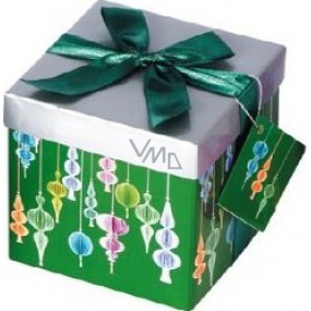 Angel Folding Geschenkbox mit Band Weihnachtsgrün mit grünem Band 1371 S 13 x 13 x 13 cm 1 Stück