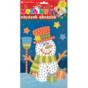 Mosaikspielset Weihnachtsschneemann mit Hut 23 x 16 cm