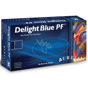 Aurelia Delight Blue PF Einweg-Vinylhandschuhe ohne Pudergröße S Box 100 Stück