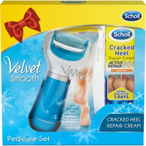 Scholl Velvet Smooth elektrische Fußfeile + Cracked Heel Creme für rissige Fersen 60 ml, Kosmetikset