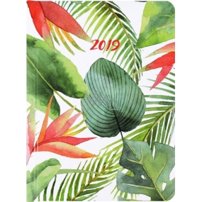Albi Diary 2019 wöchentlich Aquarell tropische Blätter 12,6 x 17 x 1,2 cm