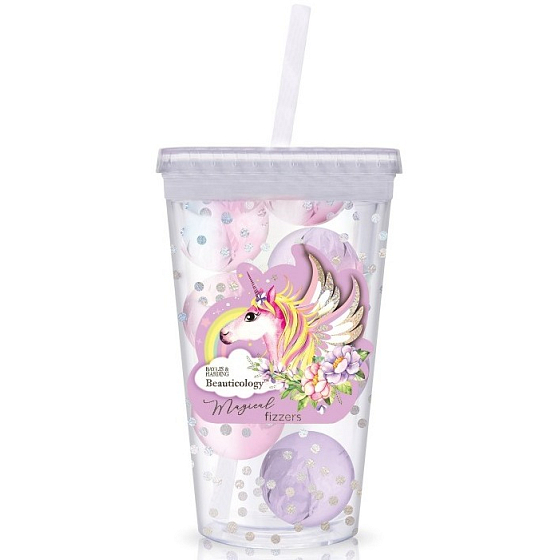 Baylis & Harding Unicorn funkelndes ballistisches Bad 6 Stück in einer Reisetasse, Kosmetikset