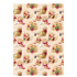 Ditipo Geschenkpapier 70 x 200 cm Weihnachten beige Teddybären, Teddybär mit einem Buch
