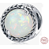 Charm Sterling Silber 925 Minimalist Wein, Opal synthetisch, Perle für Armband, Symbol