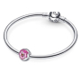 Charme Sterling Silber 925 Stiefmütterchen rosa, Stopper, Clip Perle für Armband Natur