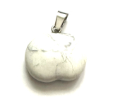 Magnesit / Howlit Apfel der Erkenntnis Anhänger Naturstein 1,5 cm, Reinigungsstein