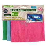 Clanax Schwedisches Handtuch, Farbmix 30 x 30 cm 3 Stück