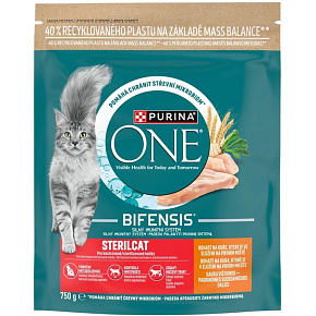Purina ONE Bifensis Sterilised Granulat für Katzen mit Hühnchen und Weizen, 750 g Purina ONE Bifensis Sterilised Granulat für Katzen mit Hühnchen und Weizen, 750 g