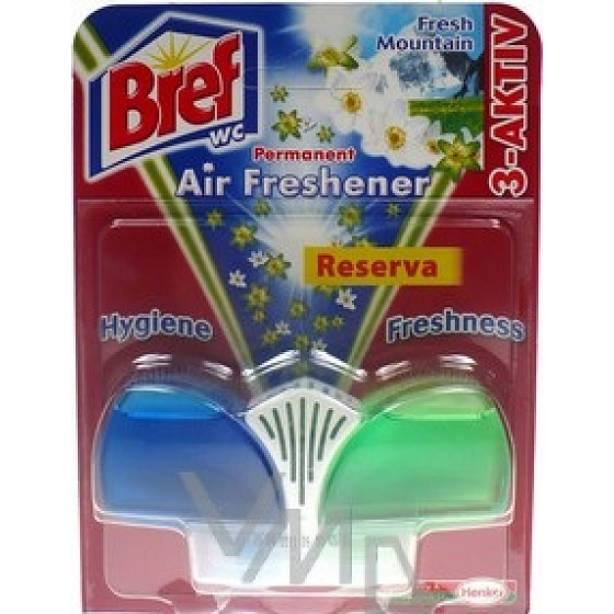 Bref 3-Aktiv Fresh Mountain 60 ml + mit Lufterfrischer WC-Gel Nachfüllung 4,2 g