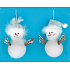 Schneemann hängt weiß mit Federn zum Aufhängen 11 cm