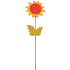 Sonnenblume auf einer frühlingsorangen Aussparung 28 cm