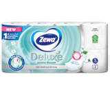 Zewa Deluxe Aqua Tube Jasminblüte Parfümiertes Toilettenpapier 150 Fetzen 3lagig 8 Stück, spülbare Rolle