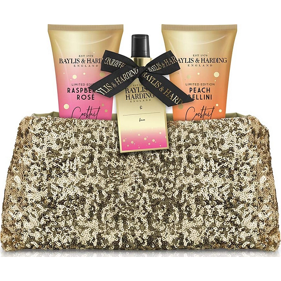 Baylis & Harding Cocktail Hour Körperspray 100 ml + Duschgel 100 ml + Hand- und Körperlotion 100 ml + Handtasche, Kosmetikset