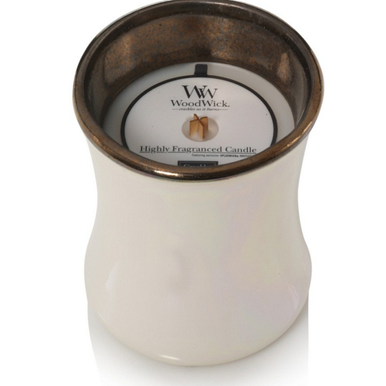WoodWick Floral Nights Geräucherter Jasmin - Rauchkerze mit Jasmin-Duft, Holzdocht und Deckelglas klein 85 g Limited 2019