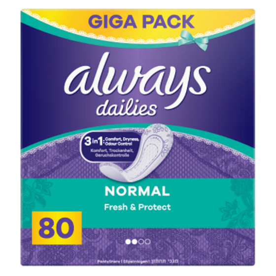 Always Dailies Fresh & Protect Normal mit leichtem Duft Slipeinlagen 80 Stück