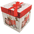 Faltschachtel mit Weihnachtsband mit Geschenken und Lebkuchen 10,5 x 10,5 x 10,5 cm