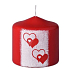 Emocio Hearts Kerze rot Zylinder 70 x 80 mm