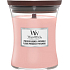 WoodWick Pressed Blooms & Patchouli Duftkerze mit Holzdocht und Deckel Glas mittel 275 g