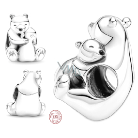 Charme Sterling Silber 925 Umarmung Eisbären, Perle auf Armband Familie Charme Sterling Silber 925 Umarmung Eisbären, Perle auf Armband Familie