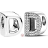 Sterling Silber 925 Alphabet Buchstabe D, Perle für Armband