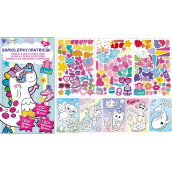 Mal- und Klebeset nach Zahlen Einhorn 6 Blatt, 160 Sticker 14,5 x 25 cm