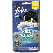Felix Play Tubes Fisch und Garnele, Fleischdelikatesse für ausgewachsene Katzen 50 g