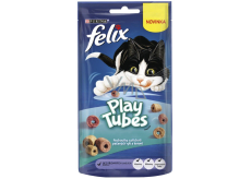 Felix Play Tubes Fisch und Garnele, Fleischdelikatesse für ausgewachsene Katzen 50 g
