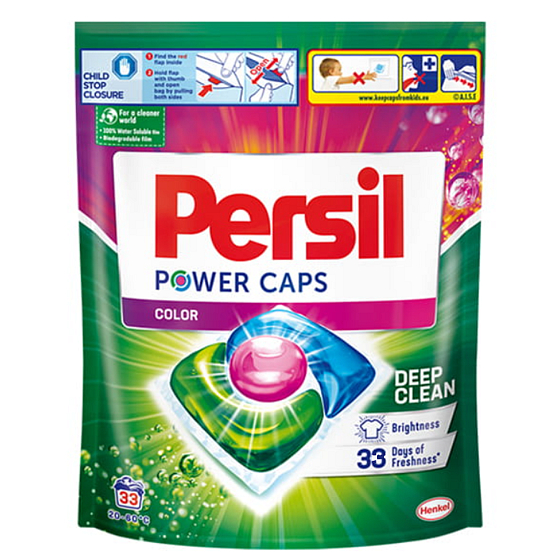 Persil Power Caps Farbkapseln zum Waschen von Buntwäsche 33 Stück 495 g