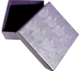 Krabička texturovaný papír s houbičkou na šperky fialová 7 x 7 x 3,5 cm