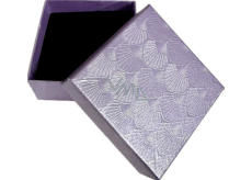 Krabička texturovaný papír s houbičkou na šperky fialová 7 x 7 x 3,5 cm