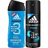 Adidas After Sport Fresh 3 in 1 Duschgel für Körper, Haare und Gesicht für Männer 250 ml + Antitranspirant Deodorant Spray 150 ml, Kosmetikset