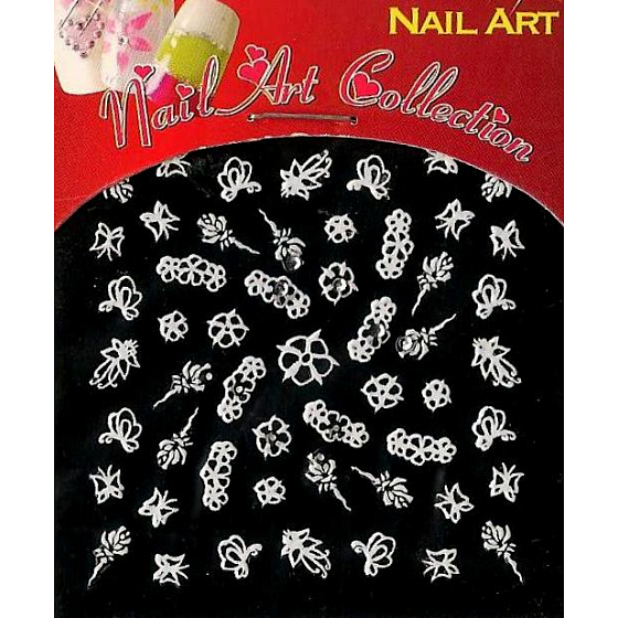 Absolute Cosmetics Nail Art Nagelaufkleber mit Strass NT24W 1 Blatt