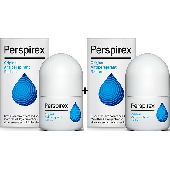 Perspirex Original Ball Antitranspirant geruchloses Aufrollen 3-5 Tage Unisex-Effekt 2 x 25 ml