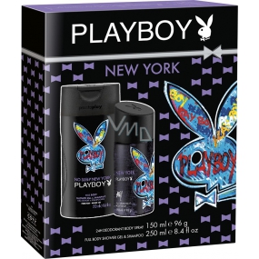 Playboy New York Deodorant Spray für Männer 150 ml + Duschgel 250 ml, Kosmetikset