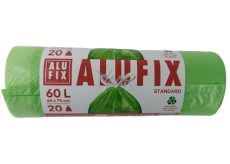 Alufix Müllsäcke einziehbar grün, 15 µ, 60 Liter, 64 x 71 cm, 20 Stück HDPE