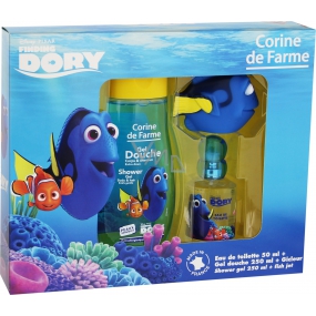 Corine de Farme Disney Auf der Suche nach Dory Eau de Toilette für Kinder 50 ml + Duschgel 250 ml + Badespielzeugfisch, Geschenkset